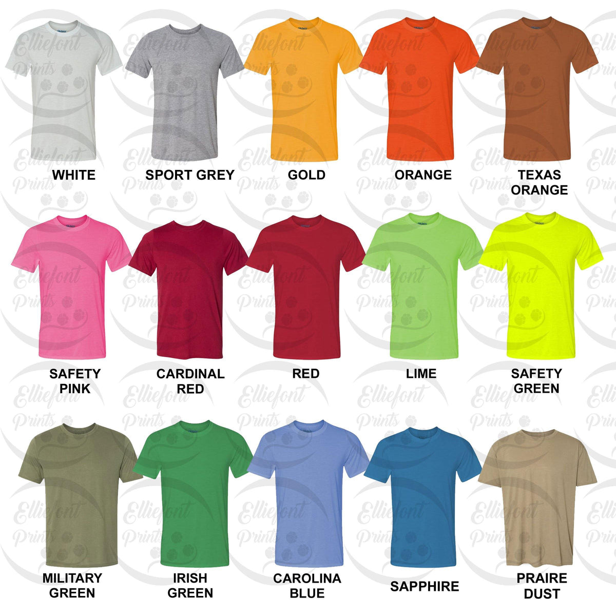 Gildan Color Charts – Elliefont Styles