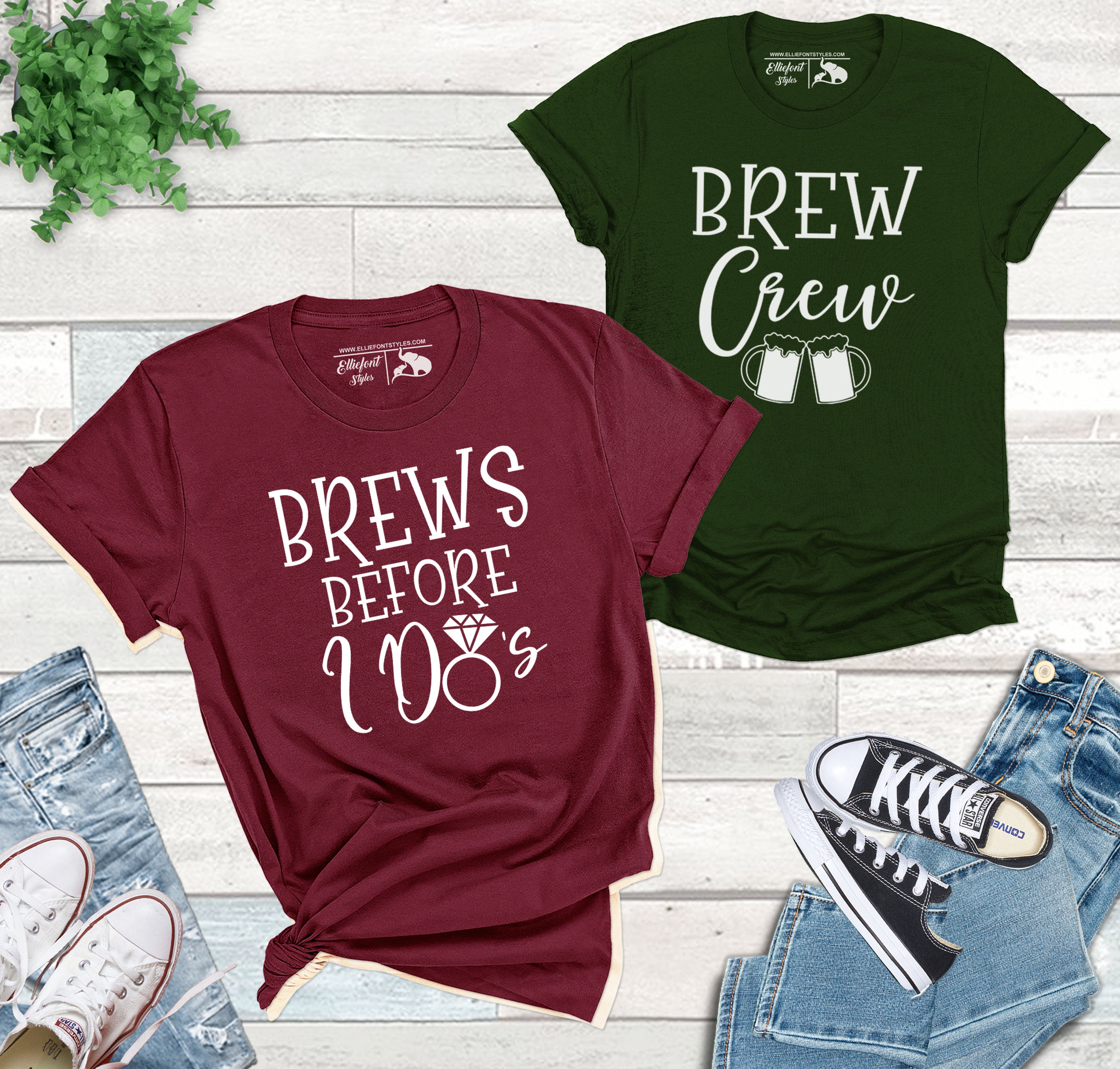 Brews Before I Do's Brew Crew Bachelorette Party Bridal Wedding Party  Shirts – Elliefont Styles