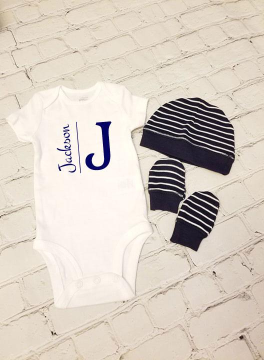 Nautical Onesie Decorating Kit/ Navy & Red/ Personalized Sign
