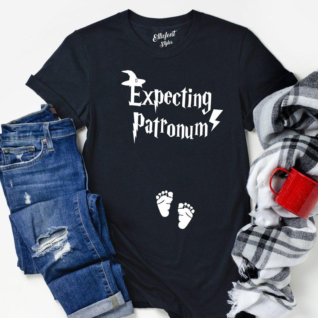 Zoey's Attic Funny Maternity Shirt Our Little Princess Belly Print Custom Womens non-maternity or Maternity Gender Reveal Pregnancy Announcement Dark Tshirt