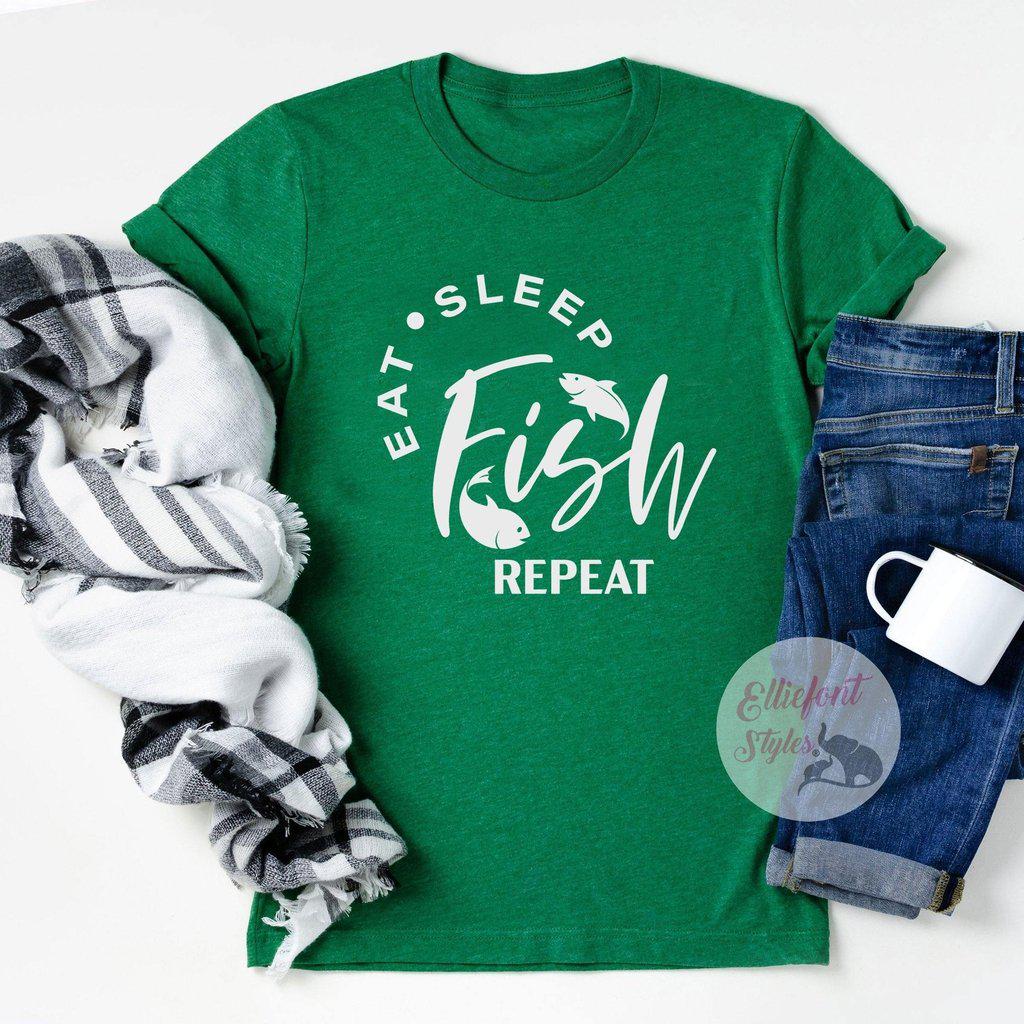 Eat Sleep Fish Repeat - Fishing Shirts – Elliefont Styles