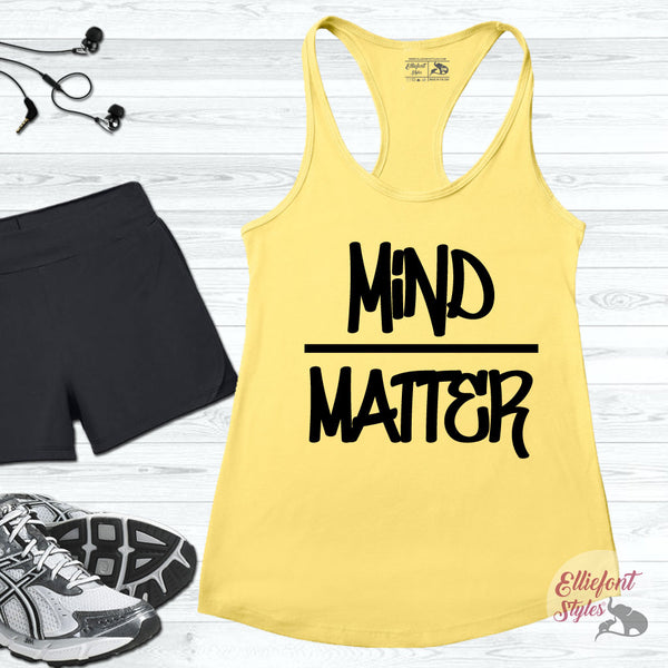 Mind Over Matter Workout Tank Top, Fitness Tanks, Workout Clothes, Gym –  Elliefont Styles