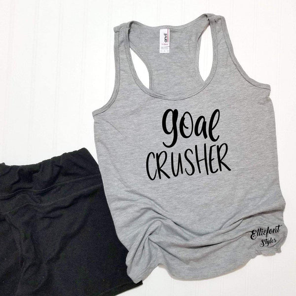 Goal Crusher Workout Tanks Womens Workout Clothes Funny Gym