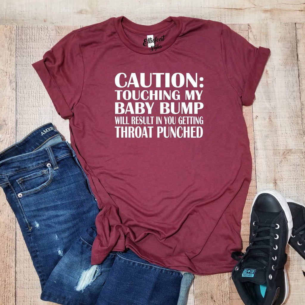 Elliefont Styles You Can Stop Guessing Now Funny Pregnancy Announcement Shirt Graphic Tee LG / White